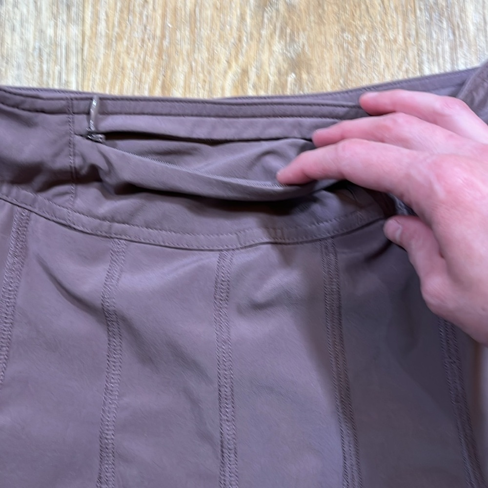 Athleta Skort Women's 2 Purple Brown Pocket Drawstring Athletic Performance - Picture 8 of 16